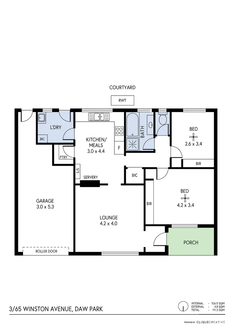 Floorplan of Homely unit listing, 3/65 Winston Avenue, Daw Park SA 5041