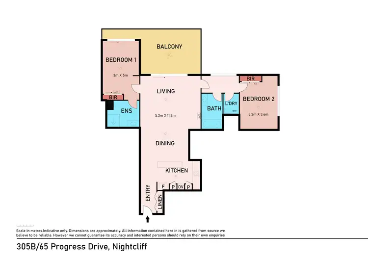 Floorplan of Homely unit listing, 305B/65 Progress Drive, Nightcliff NT 810