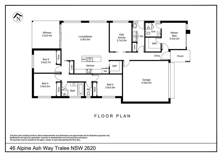 Floorplan of Homely house listing, 46 Alpine Ash Way, Tralee NSW 2620