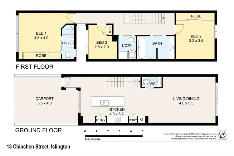 Floorplan of Homely terrace listing, 13 Chinchen Street, Islington NSW 2296