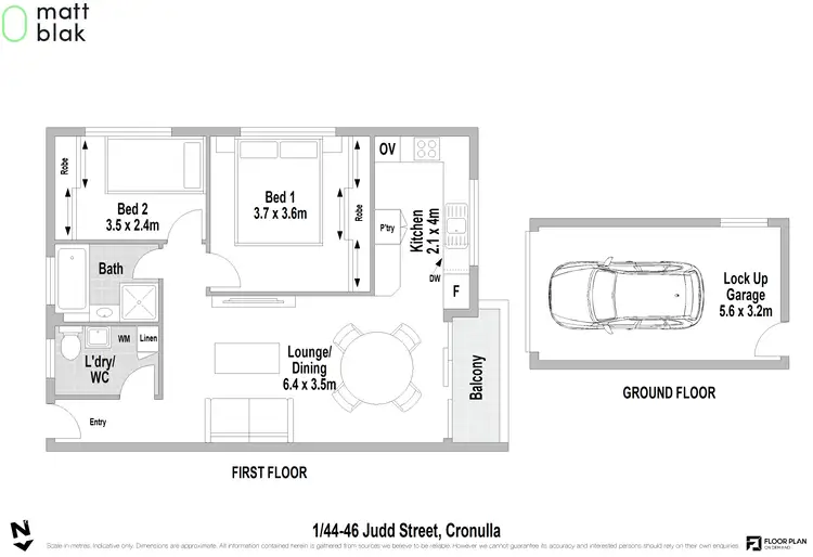 Floorplan of Homely apartment listing, 1/44-46 Judd Street, Cronulla NSW 2230