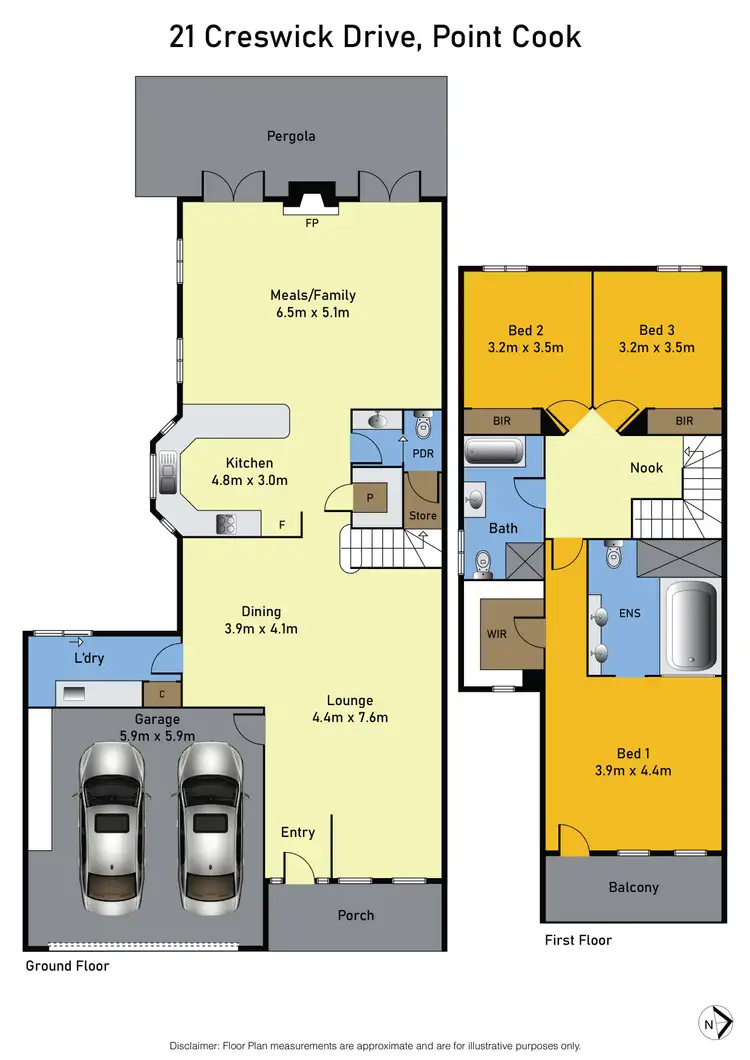Floorplan of Homely house listing, 21 Creswick Drive, Point Cook VIC 3030