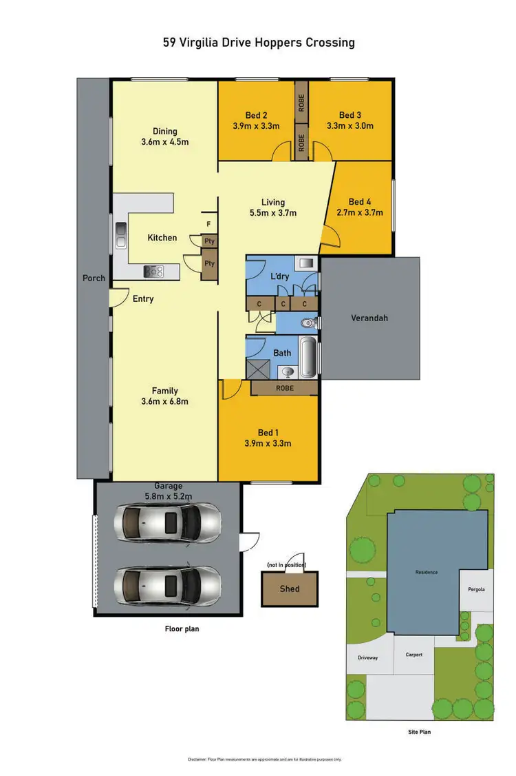 Floorplan of Homely house listing, 59 Virgilia Drive, Hoppers Crossing VIC 3029