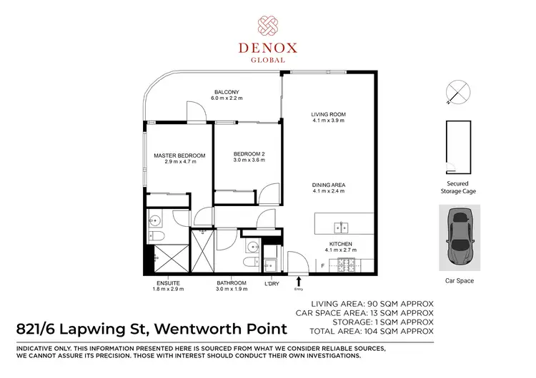 Floorplan of Homely apartment listing, 821/6 Lapwing Street, Wentworth Point NSW 2127