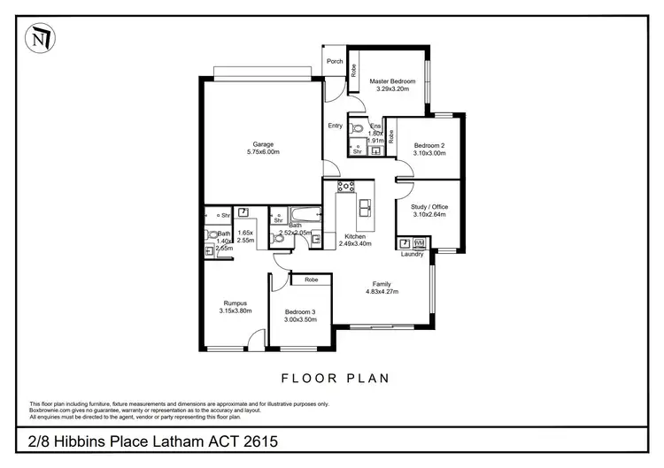 Floorplan of Homely house listing, 2/8 Hibbins Place, Latham ACT 2615