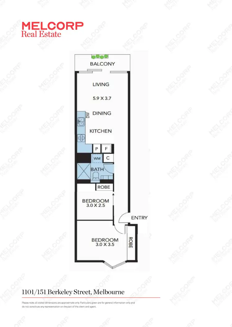 Floorplan of Homely apartment listing, 1101/151 Berkeley Street, Melbourne VIC 3000
