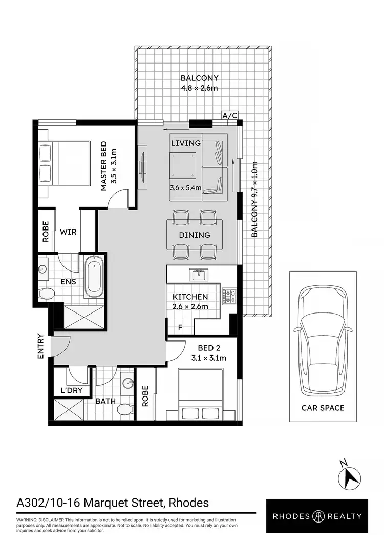 Floorplan of Homely apartment listing, A302/10-16 Marquet Street, Rhodes NSW 2138