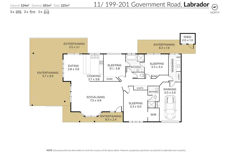 Floorplan of Homely semi-detached listing, 11/199-201 Government Road, Labrador QLD 4215