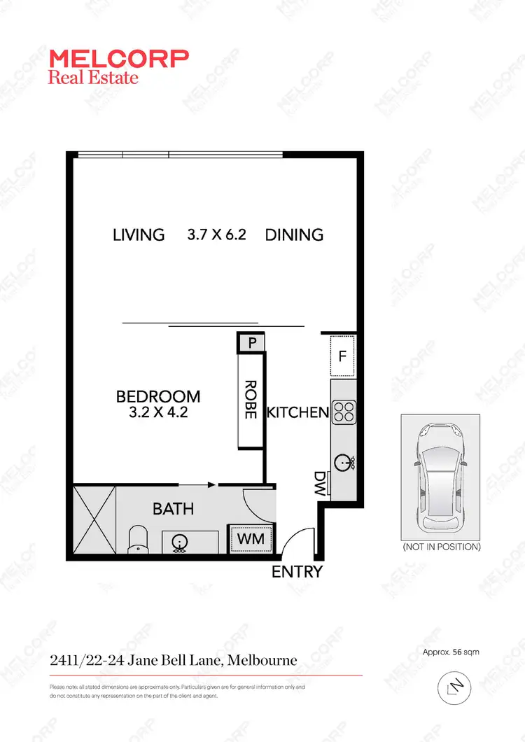 Floorplan of Homely apartment listing, 2411/22-24 Jane Bell Lane, Melbourne VIC 3000