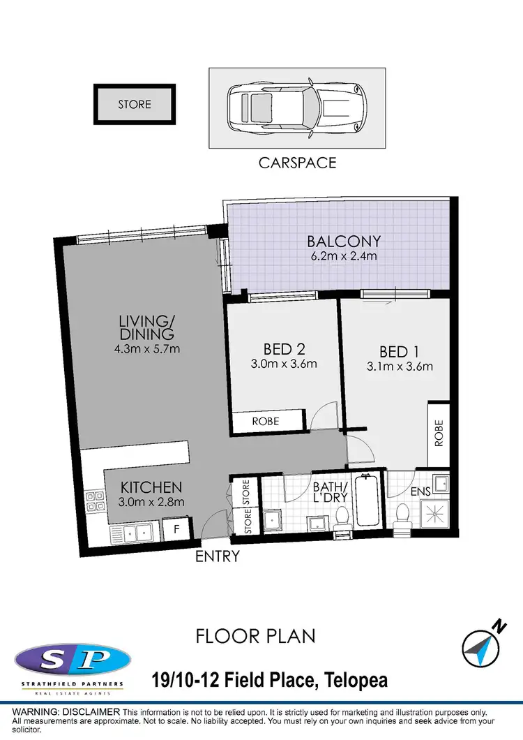 Floorplan of Homely apartment listing, 19/10-12 Field Place, Telopea NSW 2117
