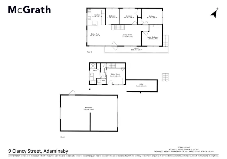 Floorplan of Homely house listing, 9 Clancy Street, Old Adaminaby NSW 2629
