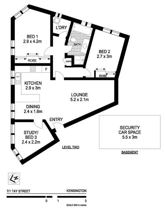 Floorplan of Homely apartment listing, Unit 7/1-3 Tay Street, Kensington NSW 2033