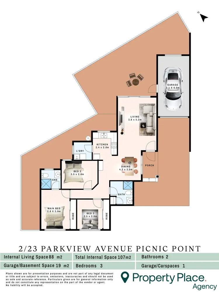 Floorplan of Homely villa listing, 2/23 Parkview Avenue, Picnic Point NSW 2213