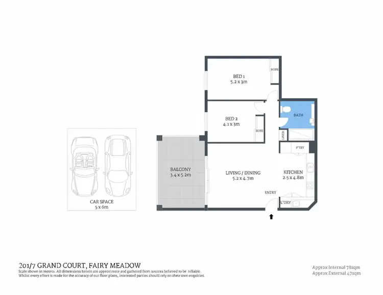 Floorplan of Homely apartment listing, 207/1 Grand Court, Fairy Meadow NSW 2519