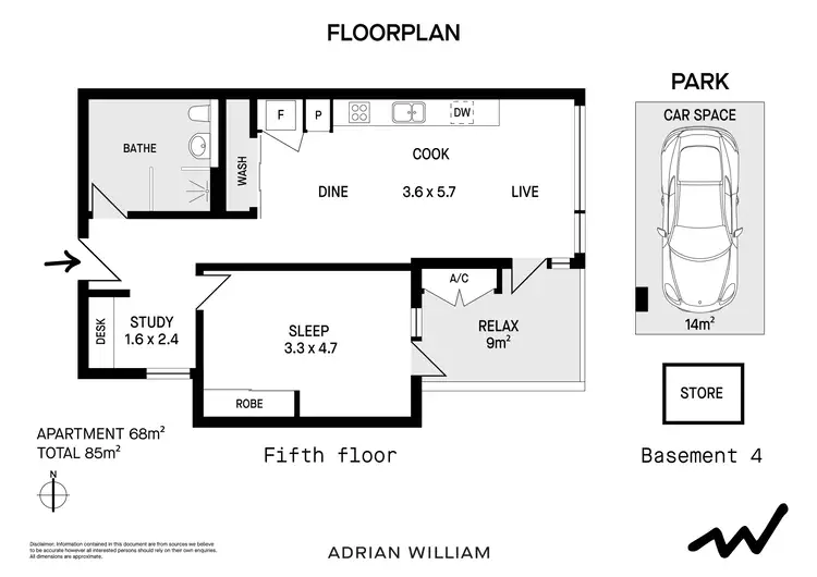 Floorplan of Homely apartment listing, 505/16 Fisher Street, Petersham NSW 2049