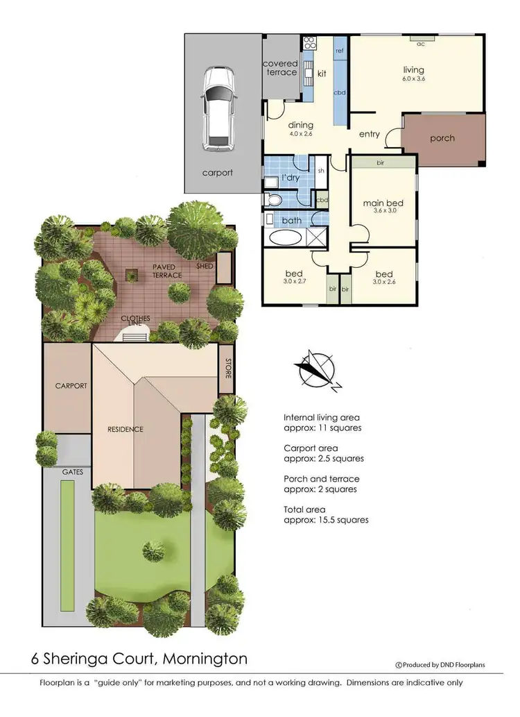 Floorplan of Homely house listing, 6 Sheringa Court, Mornington VIC 3931