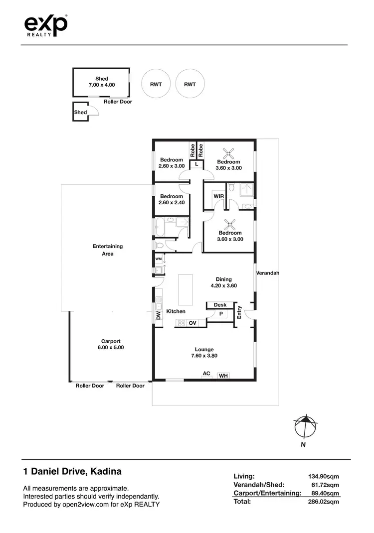 Floorplan of Homely house listing, 1 Daniel Drive, Kadina SA 5554