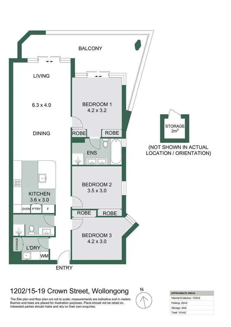 Floorplan of Homely apartment listing, 1202/15-19 Crown Street, Wollongong NSW 2500