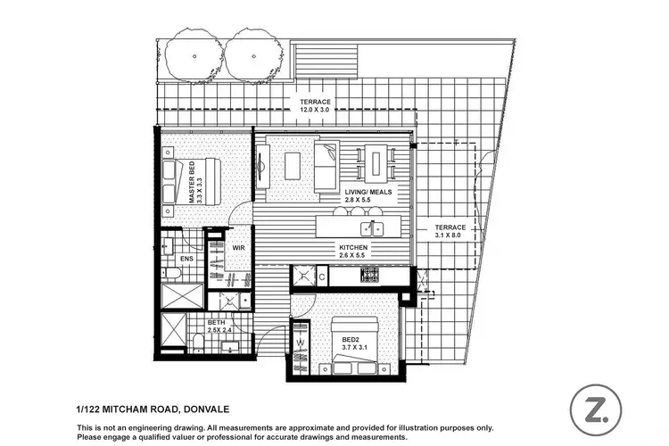 Floorplan of Homely apartment listing, 1/122 Mitcham Road, Donvale VIC 3111