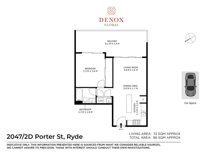 Floorplan of Homely apartment listing, 2047/2D Porter Street, Ryde NSW 2112