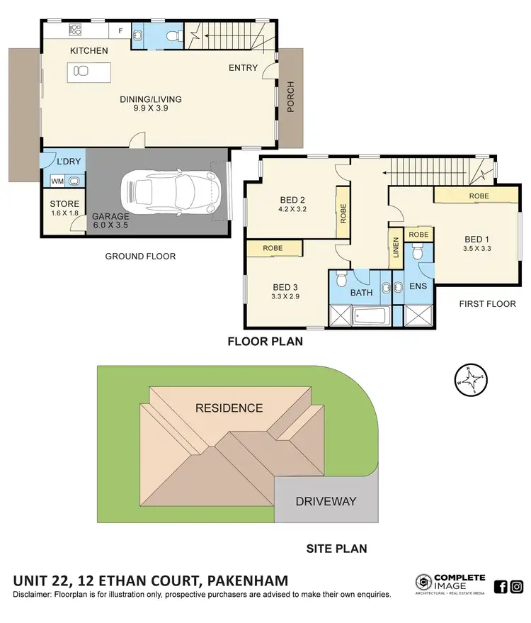 Floorplan of Homely townhouse listing, 22/12 Ethan Court, Pakenham VIC 3810