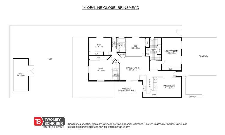 Floorplan of Homely house listing, 14 Opaline Close, Brinsmead QLD 4870