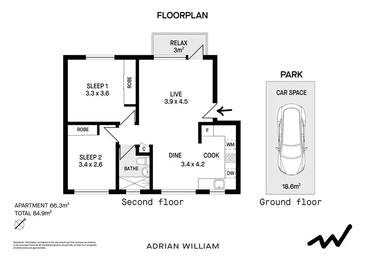 Floorplan of Homely apartment listing, 26/60-64 Ewart Street, Marrickville NSW 2204