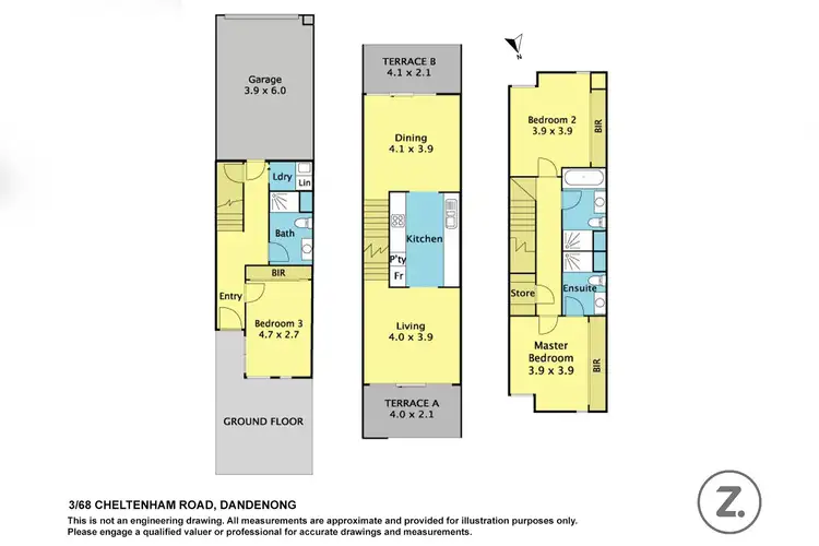 Floorplan of Homely townhouse listing, 3/68 Cheltenham Road, Dandenong VIC 3175