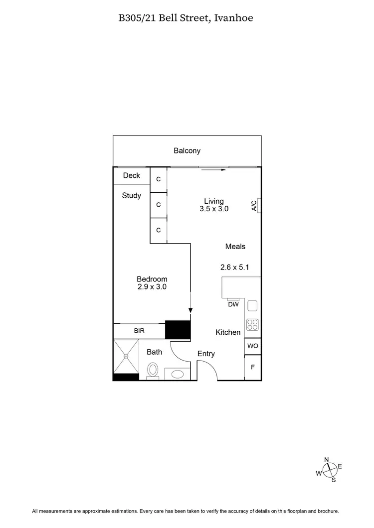 Floorplan of Homely apartment listing, B305/21 Bell Street, Ivanhoe VIC 3079