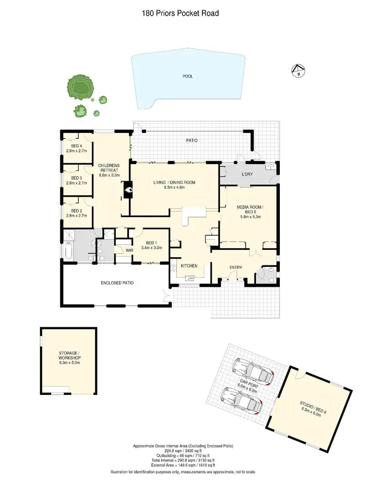 Floorplan of Homely house listing, 180 Priors Pocket Road, Moggill QLD 4070