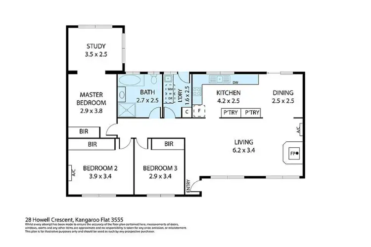 Floorplan of Homely house listing, 28 Howell Crescent, Kangaroo Flat VIC 3555