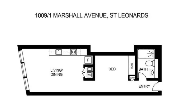Floorplan of Homely apartment listing, Level 10/1009/1 Marshall Avenue, St Leonards NSW 2065