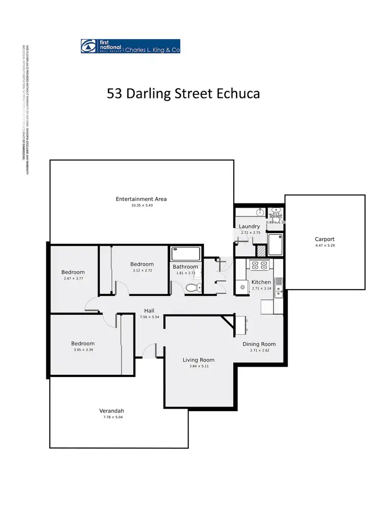 Floorplan of Homely house listing, 53 Darling Street, Echuca VIC 3564