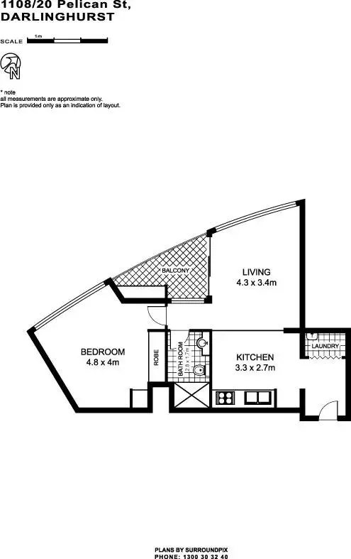 Floorplan of Homely apartment listing, 1108/20 Pelican Street, Surry Hills NSW 2010