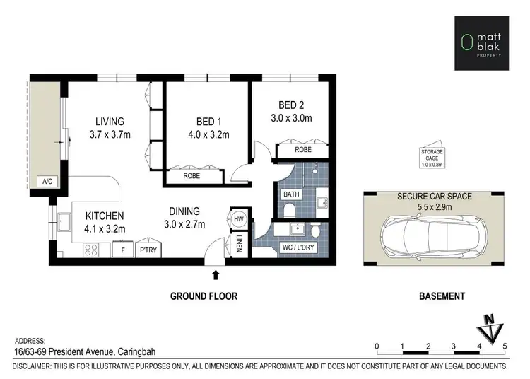 Floorplan of Homely unit listing, 16/63-69 President Avenue, Caringbah NSW 2229