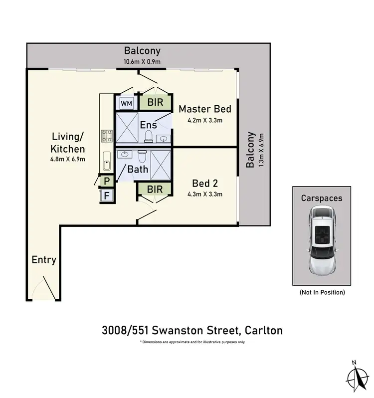 Floorplan of Homely apartment listing, 3008/551 Swanston Street, Carlton VIC 3053