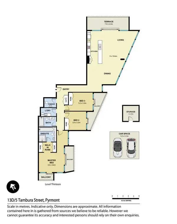 Floorplan of Homely apartment listing, 13D/5 Tambua Street, Pyrmont NSW 2009
