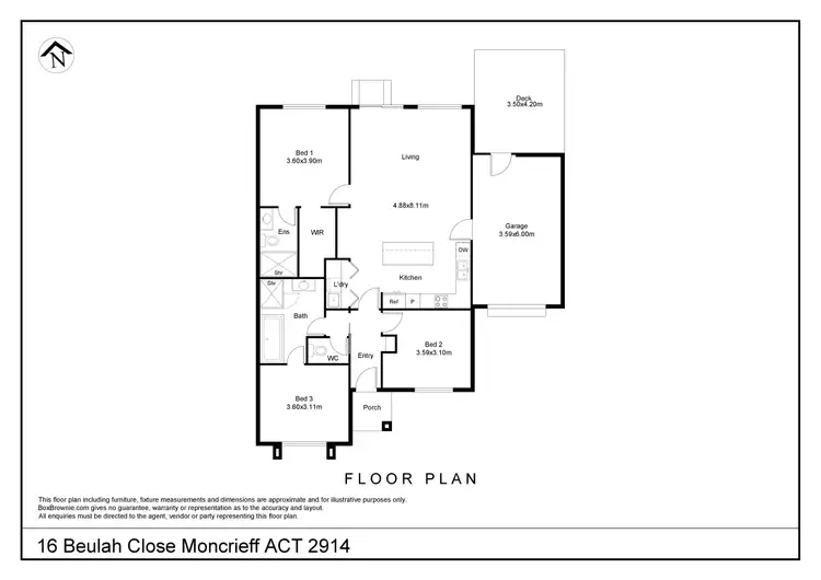 Floorplan of Homely house listing, 16 Beulah Close, Moncrieff ACT 2914