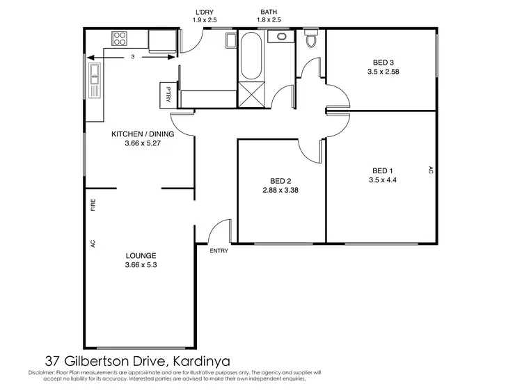 Floorplan of Homely house listing, 37 Gilbertson Road, Kardinya WA 6163