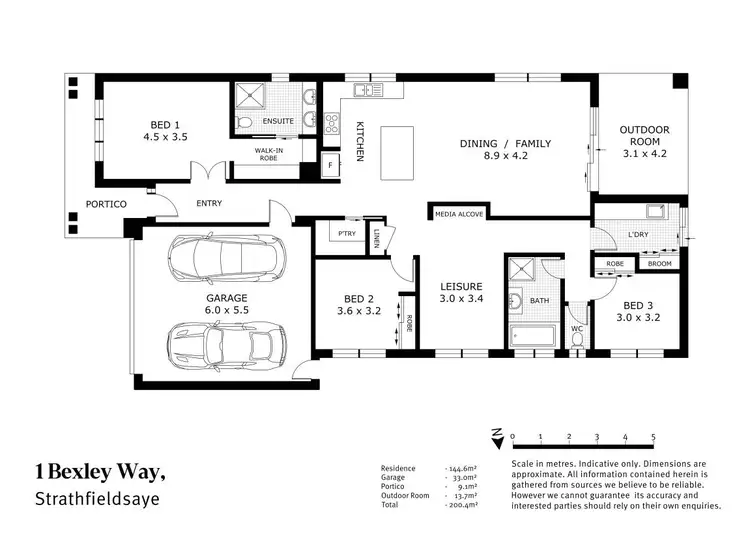 Floorplan of Homely house listing, 1 Bexley Way, Strathfieldsaye VIC 3551