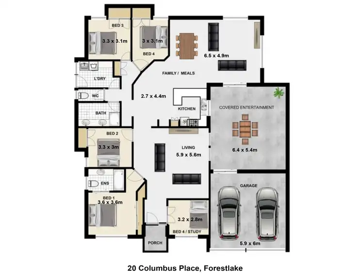 Floorplan of Homely house listing, 20 Columbus Place, Forest Lake QLD 4078