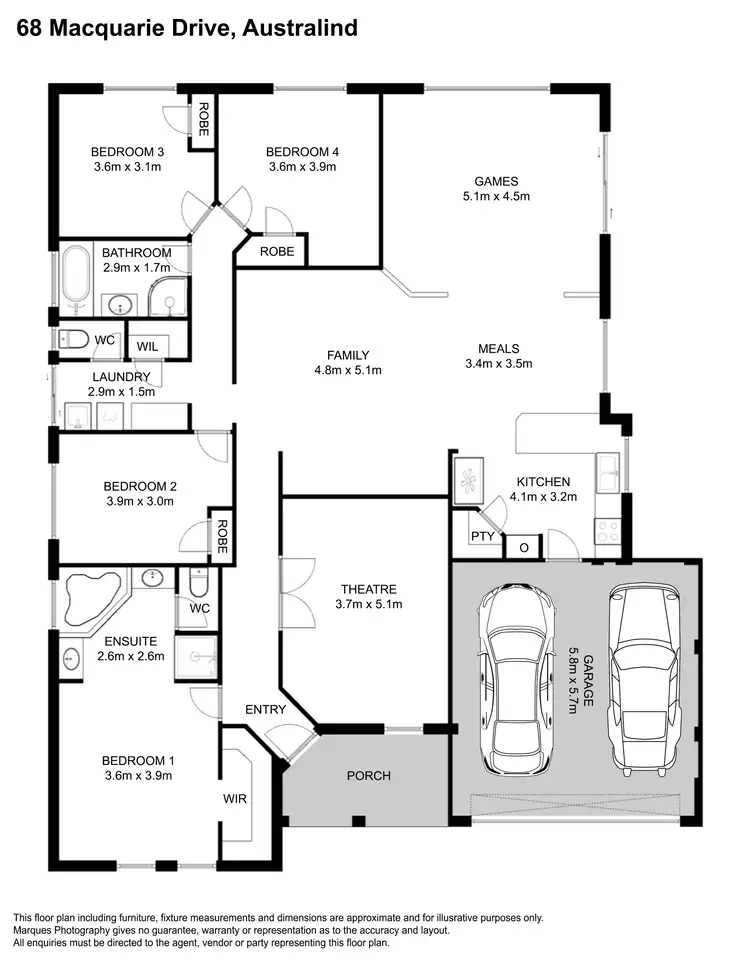 Floorplan of Homely house listing, 68 Macquarie Drive, Australind WA 6233