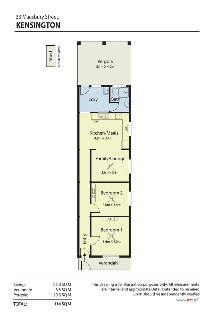 Floorplan of Homely house listing, 33 Maesbury Street, Kensington SA 5068