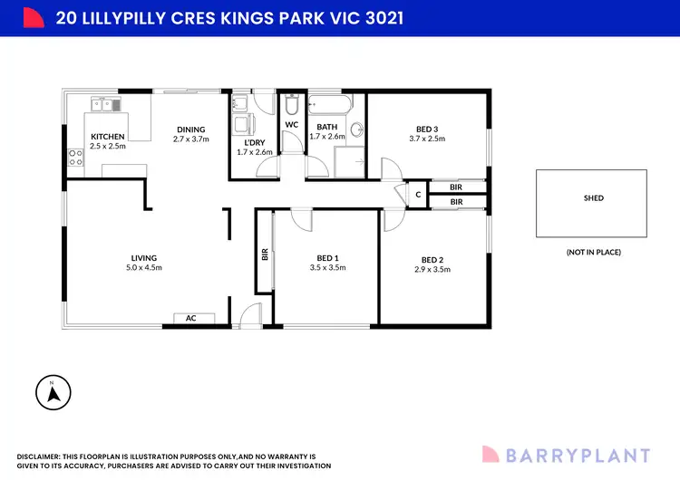 Floorplan of Homely house listing, 20 Lillypilly Crescent, Kings Park VIC 3021