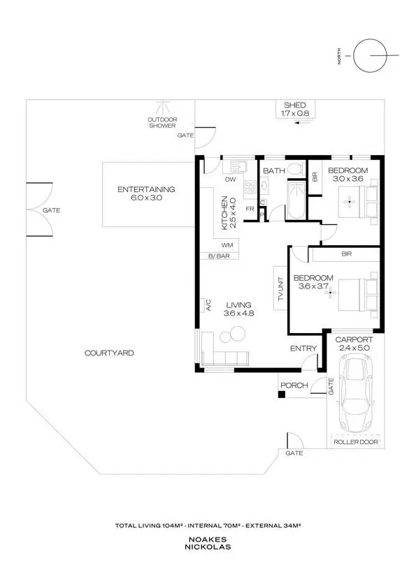 Floorplan of Homely unit listing, 1/13 Whyte Street, Somerton Park SA 5044