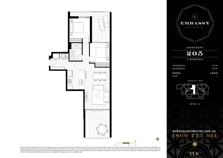 Floorplan of Homely apartment listing, 205/15 Marshall Avenue, St Leonards NSW 2065