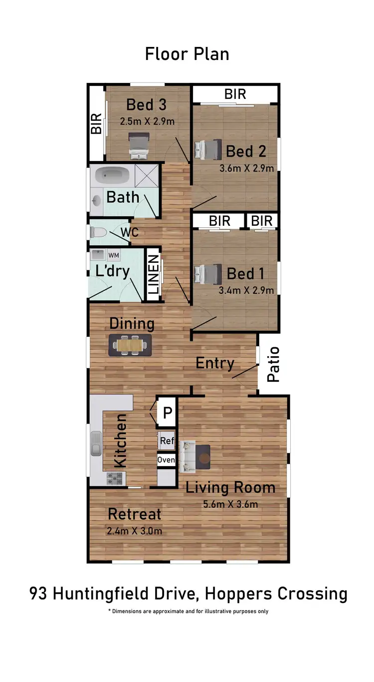 Floorplan of Homely house listing, 93 Huntingfield Drive, Hoppers Crossing VIC 3029