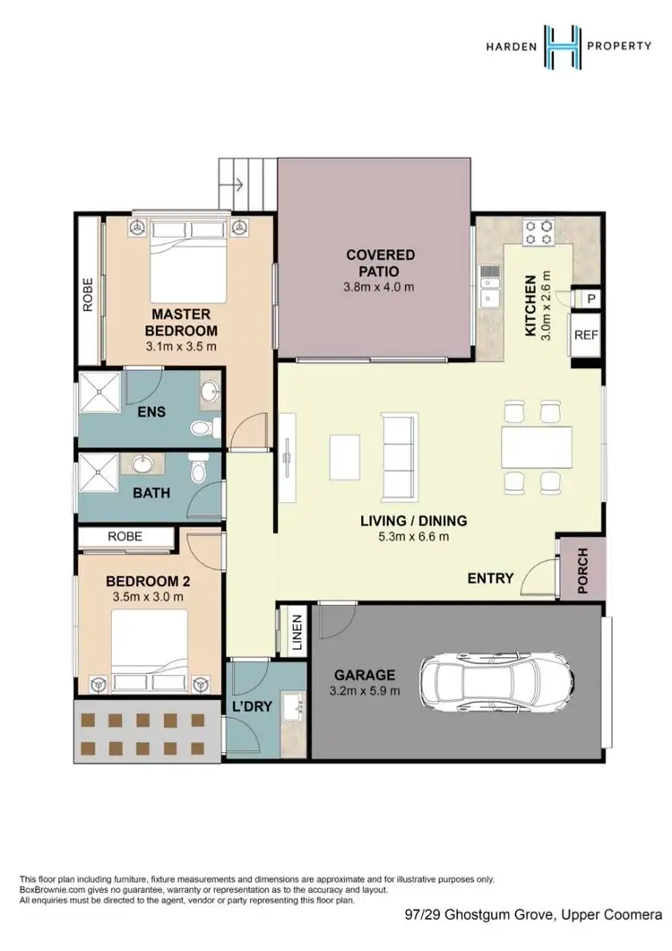 Floorplan of Homely semi-detached listing, 97/29 Ghostgum Grove, Upper Coomera QLD 4209
