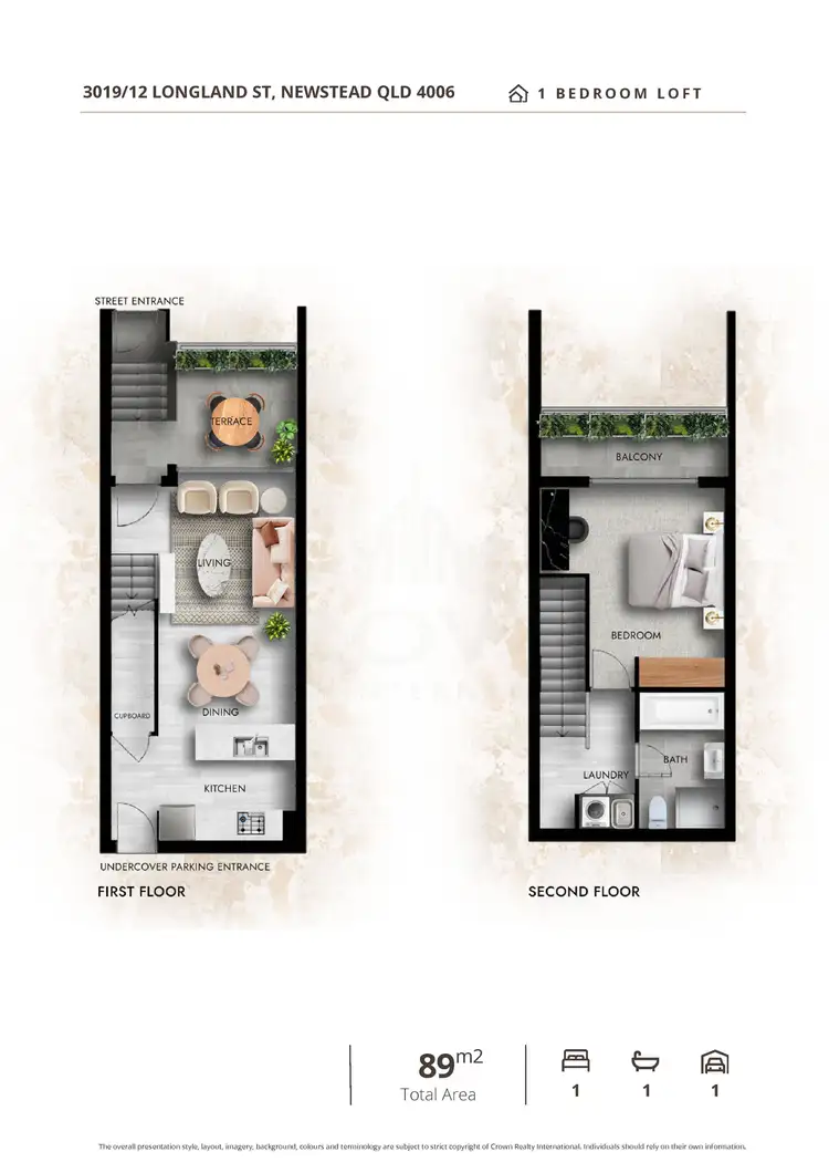 Floorplan of Homely townhouse listing, 3019/12 Longland Street, Newstead QLD 4006