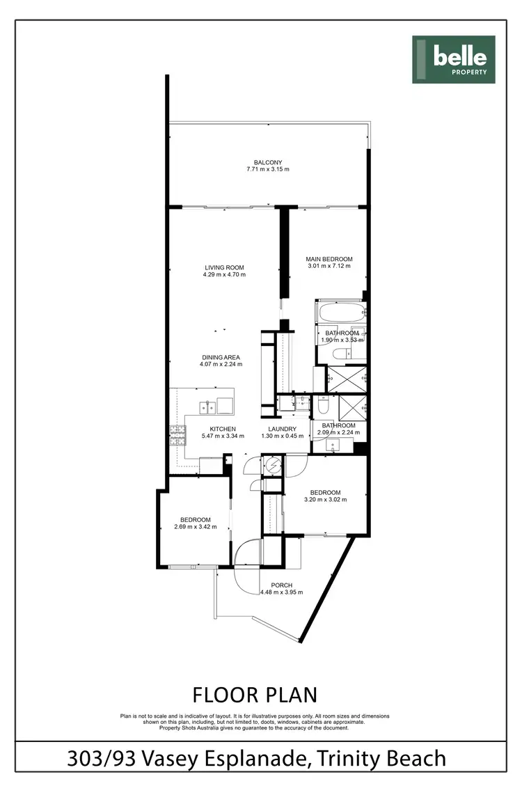 Floorplan of Homely apartment listing, 303/93 Vasey Esplanade, Trinity Beach QLD 4879